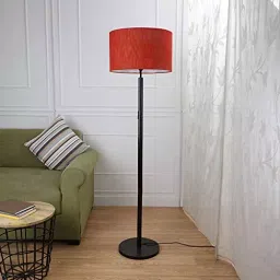 Sanded Edge Wood, Cotton Red Tango Floor Lamp for Home, Living Rooms image 3