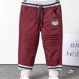Babyhug Full Length Trousers Solid Print - Maroon-picture-16