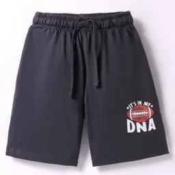 CUCUMBER Sinker Knit Above Knee Length Shorts with Text Print - Black-picture-21