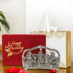 INTERNATIONAL GIFT Silver-Toned Laxmi Ganesh Saraswati Religious Idol Showpiece-picture-20