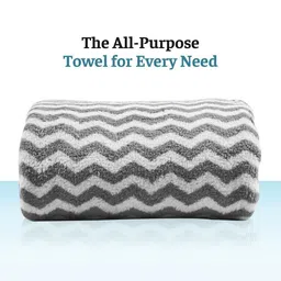 Aura Grey & White Zig Zag 280 GSM Microfiber Face Towels image 3