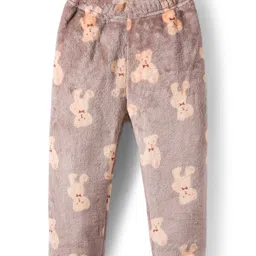 Mark & Mia Full Sleeves Winter Wear Co-ords Night Suit With Animal Print - Brown image 4