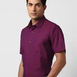 Van Heusen Men Spread Collar Solid Cotton Formal Shirt image 5