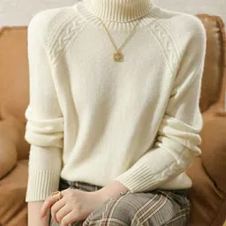 StyleCast Self Design Turtleneck Cable Relaxed Fit Raglan Sleeve Ribbed Pullover-image-35