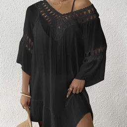 JC Mode Self Design V Neck Swimwear Cover Up Top-picture-13