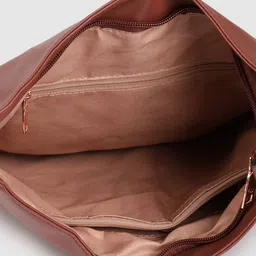 Caprese Brown Solid Regular Half Moon Shoulder Bag image 3