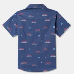 R&B Kids Blue Printed Regular Fit Shirt image 2