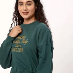 R&B Dark Green Regular Fit Cotton Sweatshirt-picture-30