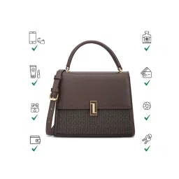 Lavie Luxe Women's Monogram Merci Sling Bag-Choco (Medium) image 5