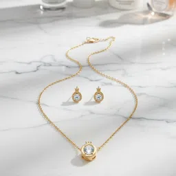 FIMBUL Gold-Plated Stone-Studded Jewellery Set-picture-28