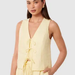 Forever New Woven Casual Tie Front Waistcoat image 4