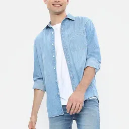 American Eagle Outfitters Blue Cotton Regular Fit Denim Shirt-picture-41