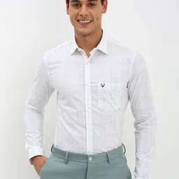 Allen Solly Men Spread Collar Tartan Checked Cotton Slim Fit Formal Shirt-picture-39