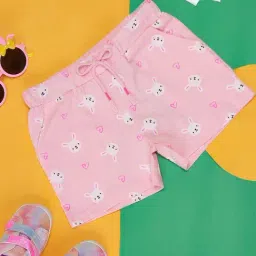 Pantaloons Junior Kids Pink Cotton Printed Shorts-image-31