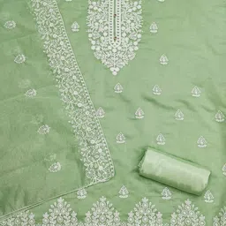 Peachmode Floral Embroidered Unstitched Dress Material image 3