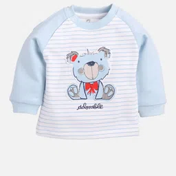 BABY GO Infant Boys Blue & White Printed Dungaree with T-Shirt image 3