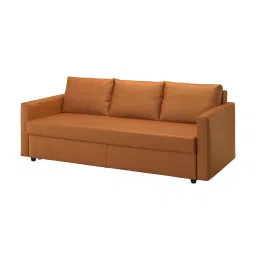 ikea friheten 3-seat sofa-bed, Faringe brown-orange image 1