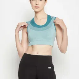 Clovia Blue Printed Sports Bra-picture-26