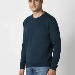 Peter England Navy Blue Regular Fit Solid Sweatshirt image 3