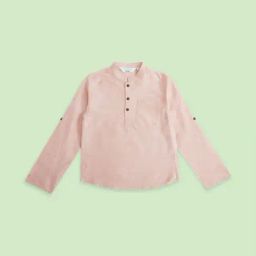 Indus Route by Pantaloons Kids Peach Printed Full Sleeves Kurta-picture-14