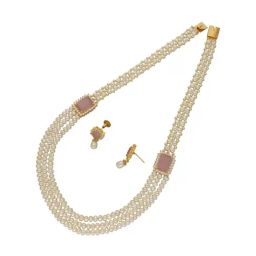 Sri Jagdamba Pearls Dealer Eva 3 String Pearl Necklace Set-picture-48