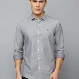 Louis Philippe Jeans Grey Cotton Slim Fit Texture Shirt-picture-26