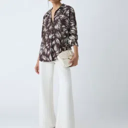 Wardrobe by Westside Dark Brown Abstract Design Shirt image 3