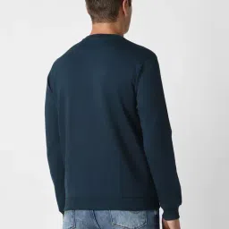 Peter England Navy Blue Regular Fit Solid Sweatshirt image 2