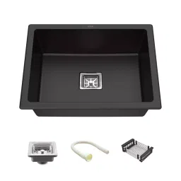 LIPKA 24x18x9 inch Matte Finish Quartz Single Bowl Kitchen Sink, QZSB10 - B-image-93