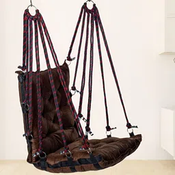 Swingzy Brown Hammock Hanging Swing With Cushion-image-18