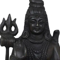 Exotic India Cocoa Brown & Black Lord Shiva Religious Idol Showpiece image 3