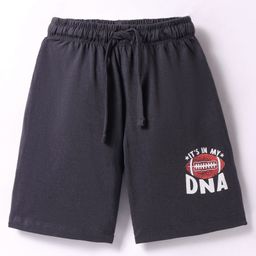 CUCUMBER Sinker Knit Above Knee Length Shorts with Text Print - Black-picture-25