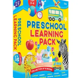 om books international Preschool Learning Pack for Kids: Learning Activities for Children | Interactive | Creative | Games and Puzzles | Collection of 10 Activities Book - English image 1