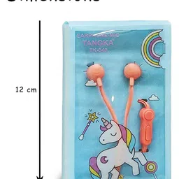 FunBlast Cute Design Stereo Wired Earphone with Mic  Peach image 3