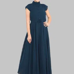 Krunal Raiyani Georgette Fit & Flare Midi Dress-picture-35