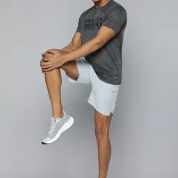 HRX By Hrithik Roshan Training Men Anthra Melange Rapid-Dry Typography Tshirts image 3