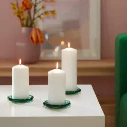 ikea bladfågel Candle dish, green, 11 cm image 2