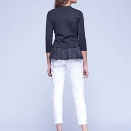 NIZA Women Black Solid Tailored Jacket image 4