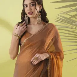 Sanwariya Silk Beads and Stones Pure Chiffon Saree image 4