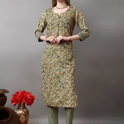 SANTOPERA DESIGNER Women Floral Printed Regular Kurta with Trousers image 3