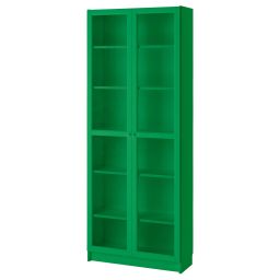 ikea billy Bookcase with glass-doors, green, 80x30x202 cm-picture-25