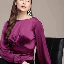 French Connection Long Sleeves Satin Finish Top image 1