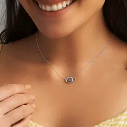 CANDERE A KALYAN JEWELLERS COMPANY Women Gold Evil Eye Necklace 0.07 Ct Diamond - 2.76 g-image-37