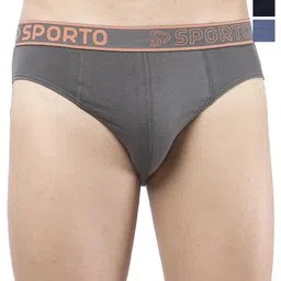 Sporto by Macho Men Pack Of 3 Cotton Low-Rise Basic Briefs-image-74