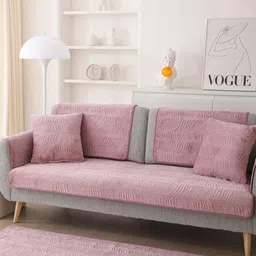 HOMETHREADS Multicoloured & Pink 2 Piece Sofa Cover image 3