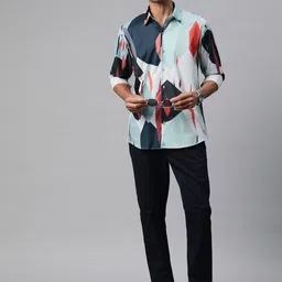 Monsui Men Classic Abstract Printed Casual Shirt image 3