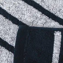 Home Centre Colour Refresh Essense 2Pcs Blue & White Striped Cotton Soft Face Towels image 2