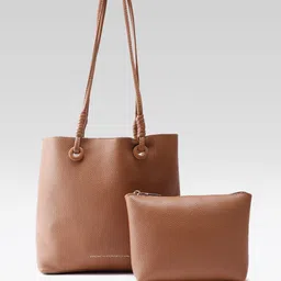 French Connection Textured Structured Shoulder Bag With Pouch image 5