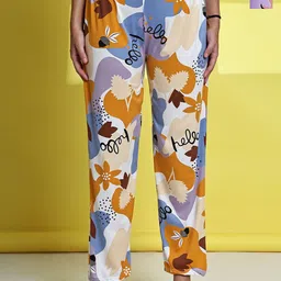 ETC Pack Of 2 Floral Printed Cotton Mid-Rise Lounge Pants-picture-26