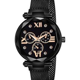 CSAMON Women Embellished Dial Analogue Watch Mina Black Dial Black Maganet-picture-28
